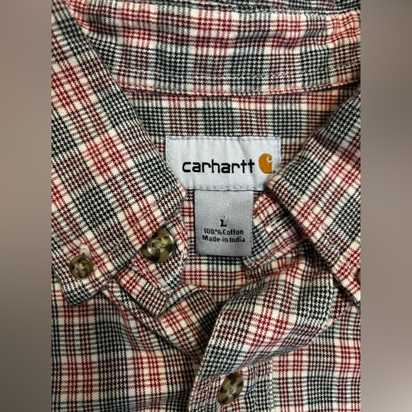 Carhartt Red and Navy Checkered Shirt Large - Picture 2 of 7